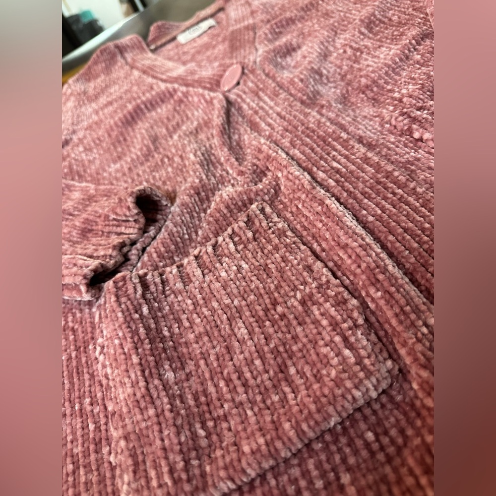 Sloan Rouge Cozy Mauve Cardigan with Front Pockets - Picture 2 of 7